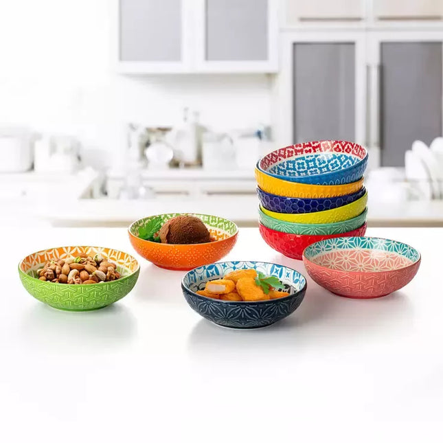 Signature Housewares 10-Piece Ceramic Bowl Set – 429ml Stoneware Bowls, Multicoloured