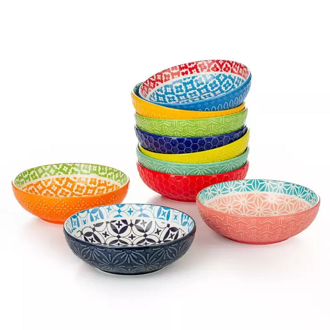 Signature Housewares 10-Piece Ceramic Bowl Set – 429ml Stoneware Bowls, Multicoloured