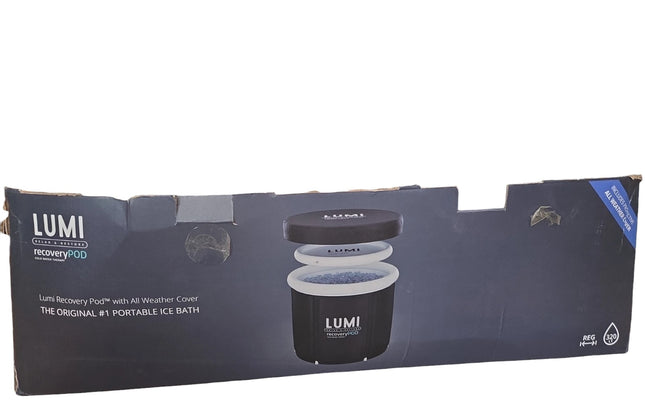 Lumi Recovery Pod Ice Bath 320L, Portable Cold Therapy Tub, Black - USED