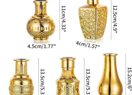 NUPTIO Gold Glass Bud Vases Vintage Flower Vase Set – Small Vase Set