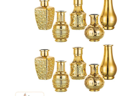 NUPTIO Gold Glass Bud Vases Vintage Flower Vase Set – Small Vase Set