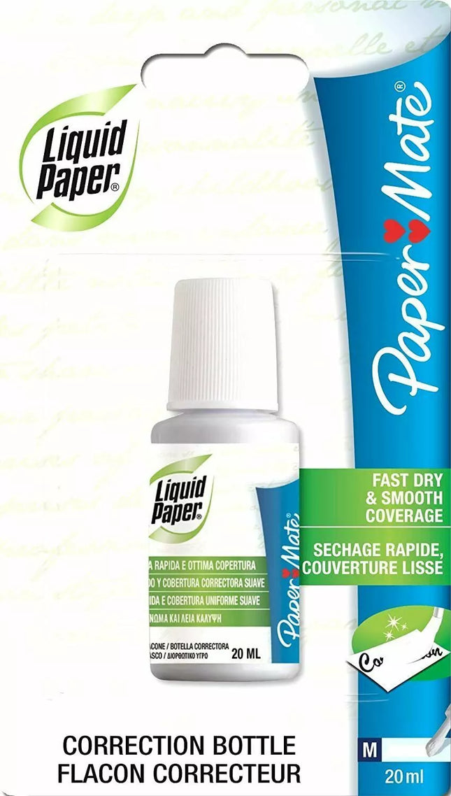 Paper Mate Liquid Paper Correction Fluid – White, 20ml Bottle