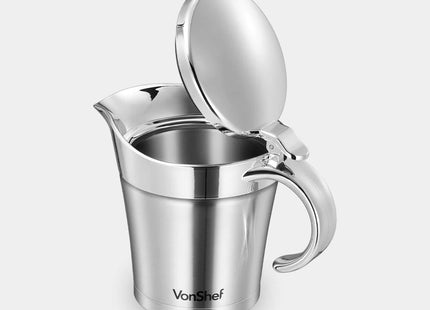 VonShef Insulated Gravy Jug with Lid – 500ml Stainless Steel