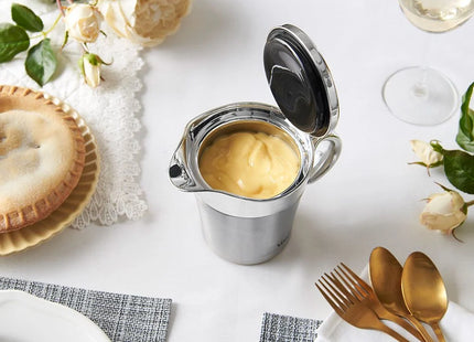 VonShef Insulated Gravy Jug with Lid – 500ml Stainless Steel