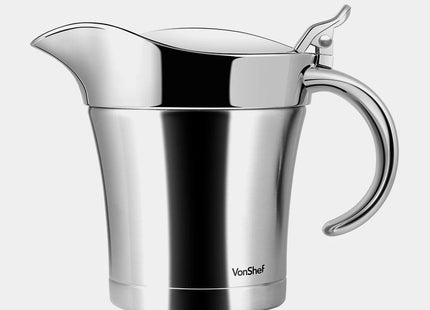 VonShef Insulated Gravy Jug with Lid – 500ml Stainless Steel