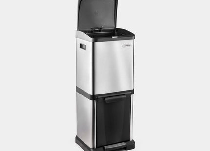 VonHaus Double Stainless Steel Recycling Bin – 34L Dual Compartment