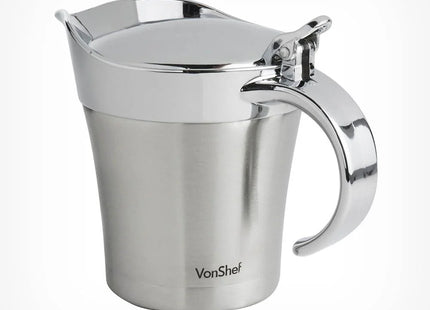 VonShef Insulated Gravy Jug with Lid – 500ml Stainless Steel