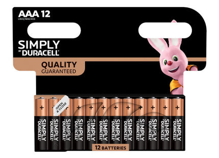 Duracell Simply AAA Batteries (Pack of 12)